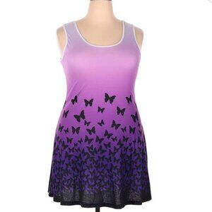 Purple Ombre Dress with Butterflies Size XXL